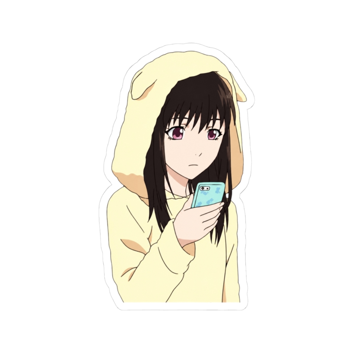 Hiyori in PJs with phone sticker | Noragami